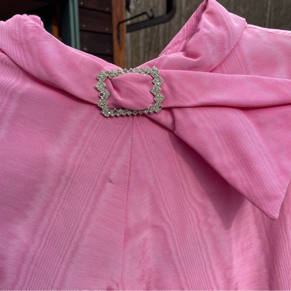 BERGDORF GOODMAN Vintage 60s Pink Mod Dramatic Trapeze Tent Oversized Midi Dress - Picture 7 of 10